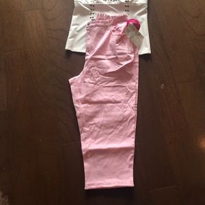Quaker Factory NWT Pink Cropped Pants SZ 1X